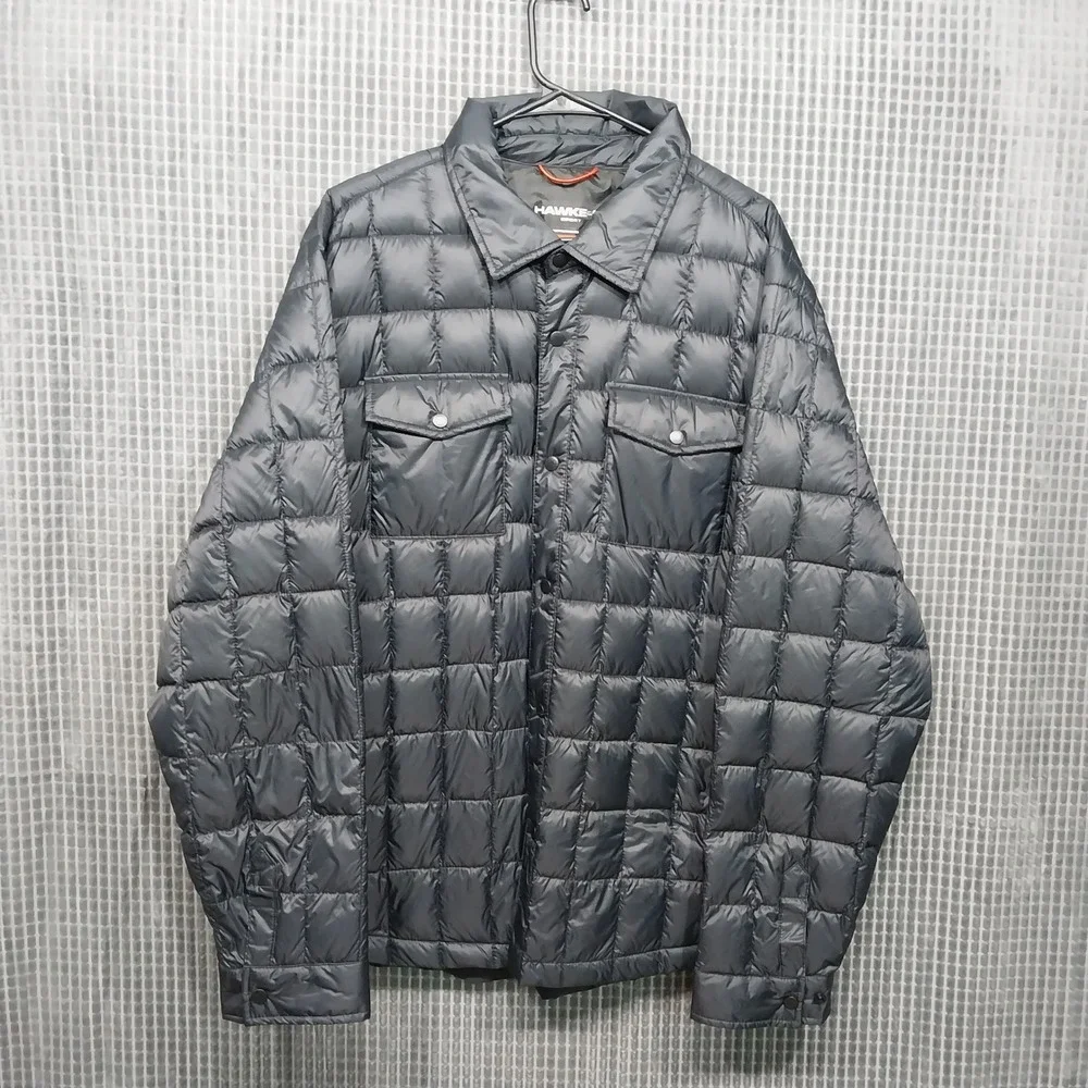 Hawke & Co Mens Down Shirt Jacket Performance Quilted HEN1135S XXL Black